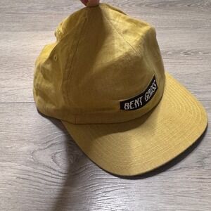 Birds of Condor Bent Grass Golf Hat Mustard Yellow 100% Hemp Adjust Strapback